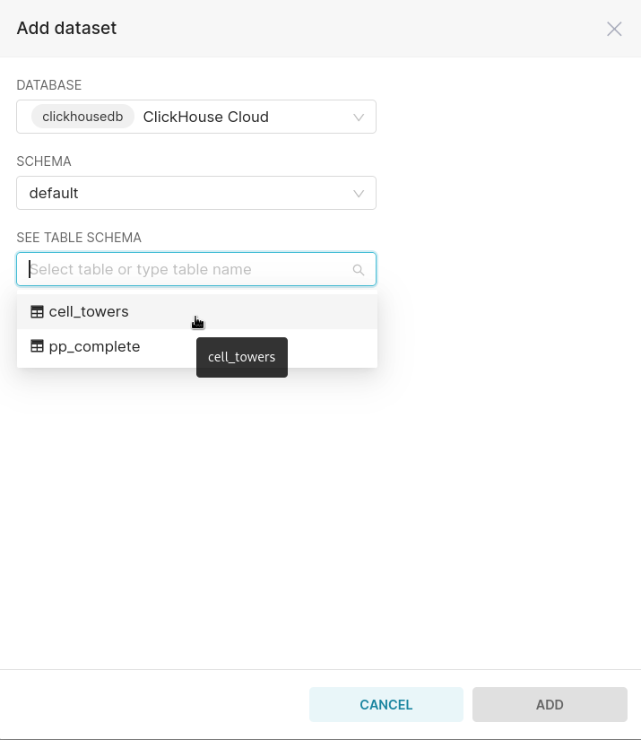 Add cell_towers table as a dataset